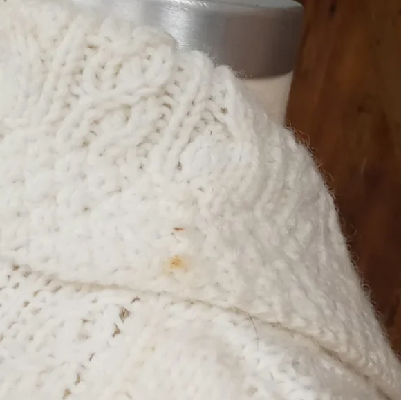 Vintage Ivory Cable Knit Sweater Coat - Picture 8 of 10